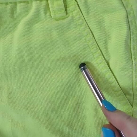 J.Crew Neon Yellow Size 00 Chino Broken-In shorts for women 100% Cotton Y2K Girl - Picture 4 of 9